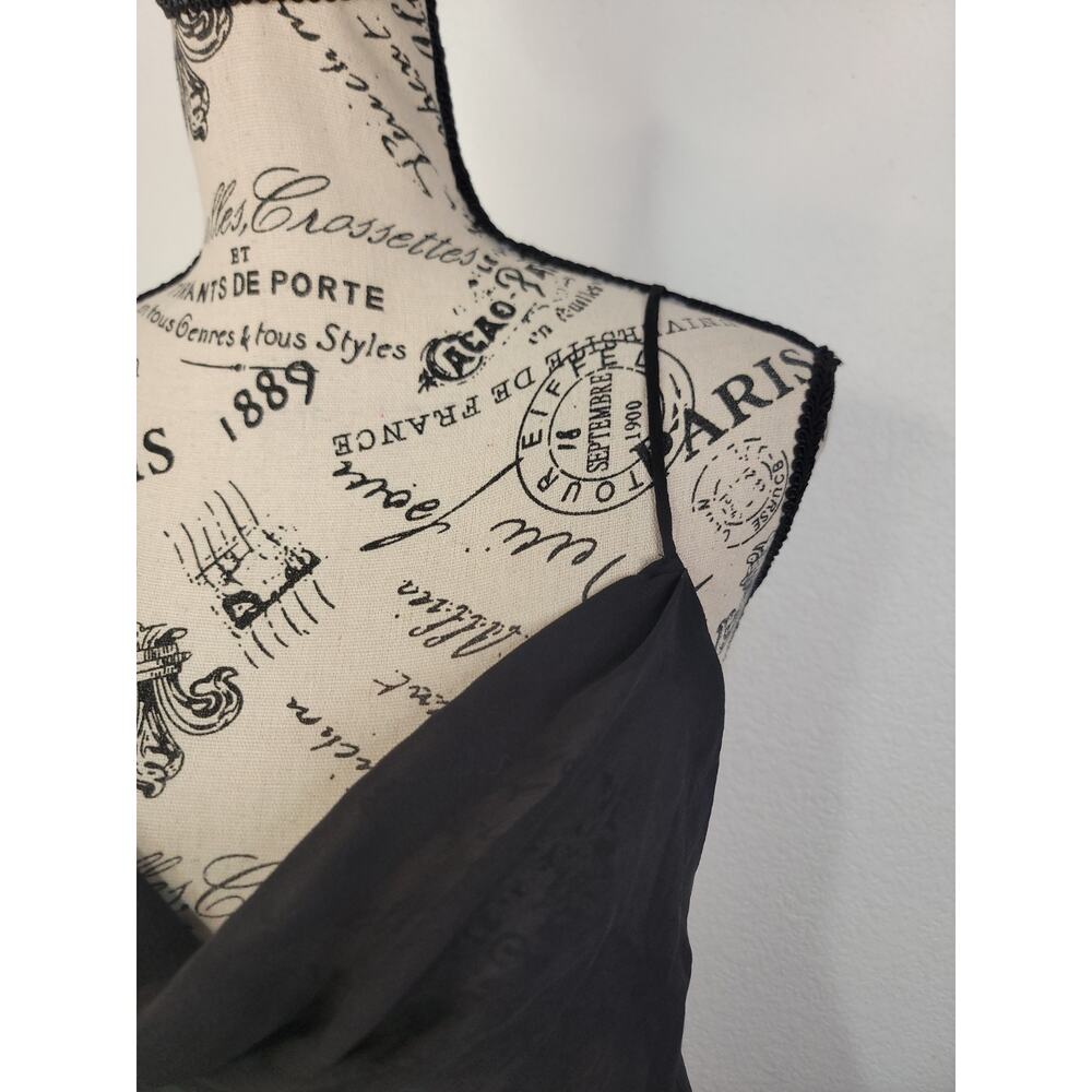 Victorias Secret Midi Slip Dress M 100% SILK Sheer Scoop Neck Strappy Open Back - Picture 5 of 13